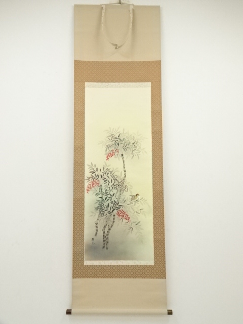 道具 ] - 道具 雅光筆 南天図 肉筆絹本掛軸（共箱） | ネットショップ